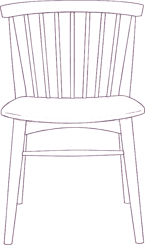 Marley Dining Chair (Pair), front elevation line drawing