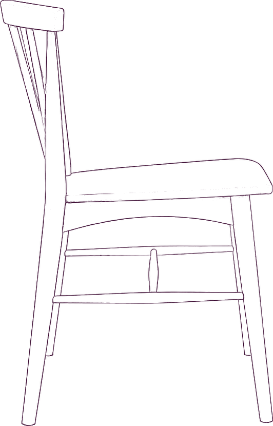 Marley Dining Chair (Pair), side elevation line drawing