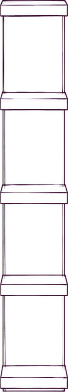 Miri Large Bookshelf, side elevation line drawing