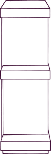 Miri Small Bookshelf, side elevation line drawing