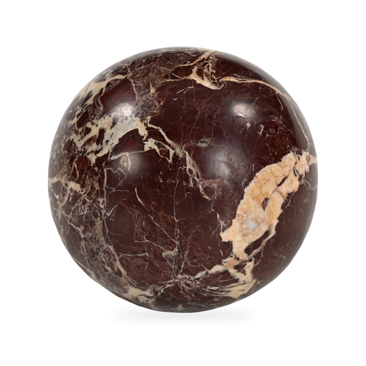 Odessa Sphere Tabletop Accent in Red Levanto Marble, hero