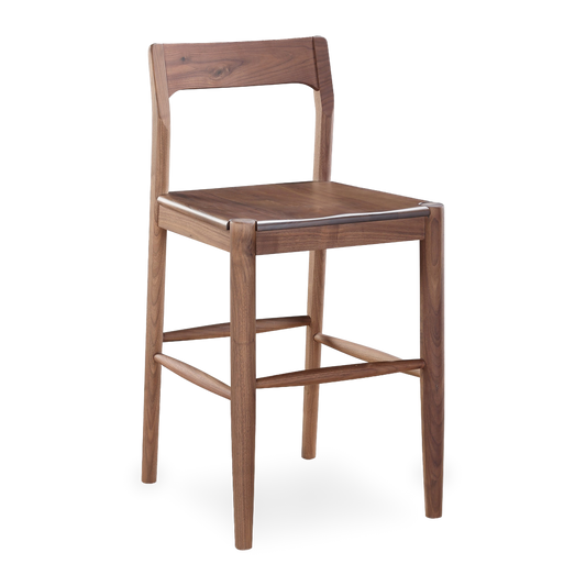Owing Counter Stool in Counter / Walnut Brown, three-quarter view