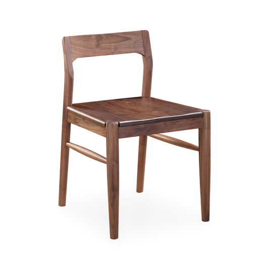 Owing Dining Chair (Pair) in Walnut Brown, three-quarter view