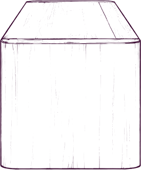 Post Dining Bench, side elevation line drawing