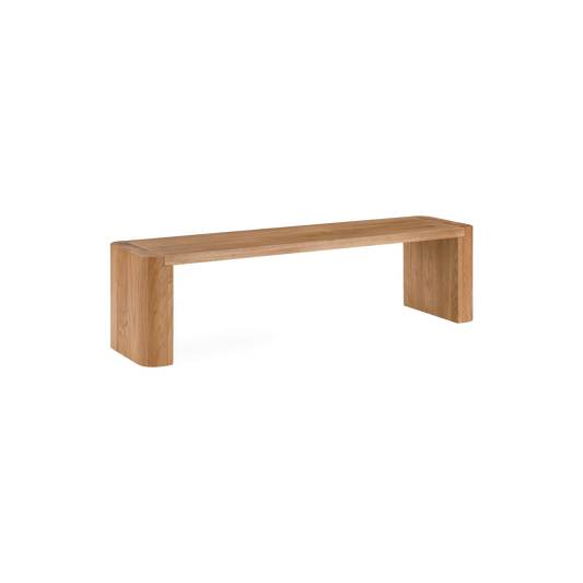 Post Dining Bench in Small / Natural, three-quarter view