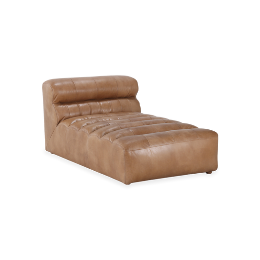 Ramsay Leather Chaise, three-quarter view
