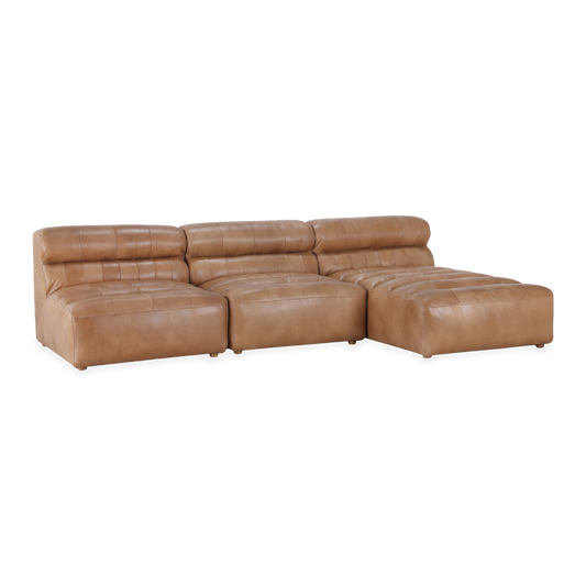 Ramsay Leather Modular Sectional, three-quarter view