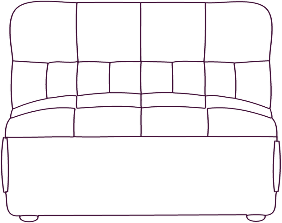 Ramsay Leather Slipper Chair, front elevation line drawing