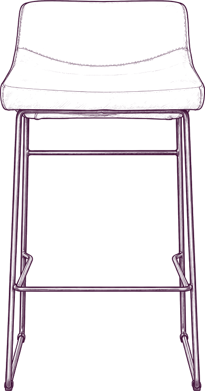 Starlet Counter Stool (Pair), front elevation line drawing