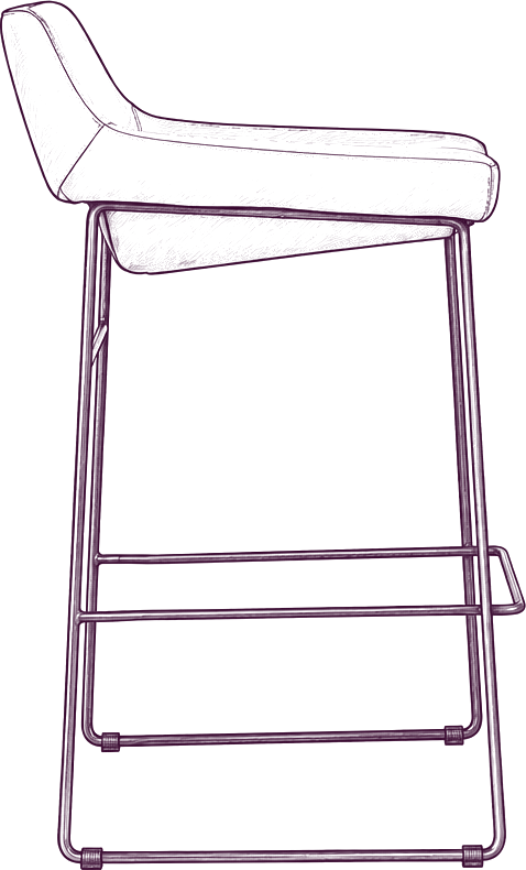 Starlet Counter Stool (Pair), side elevation line drawing
