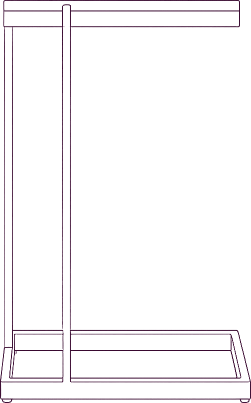 Sulu C Table, front elevation line drawing