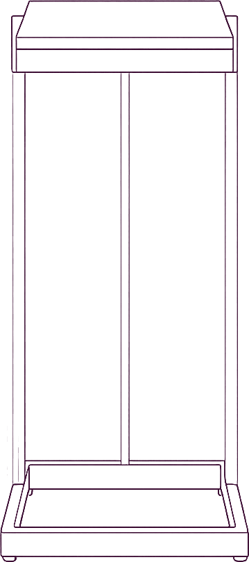 Sulu C Table, side elevation line drawing