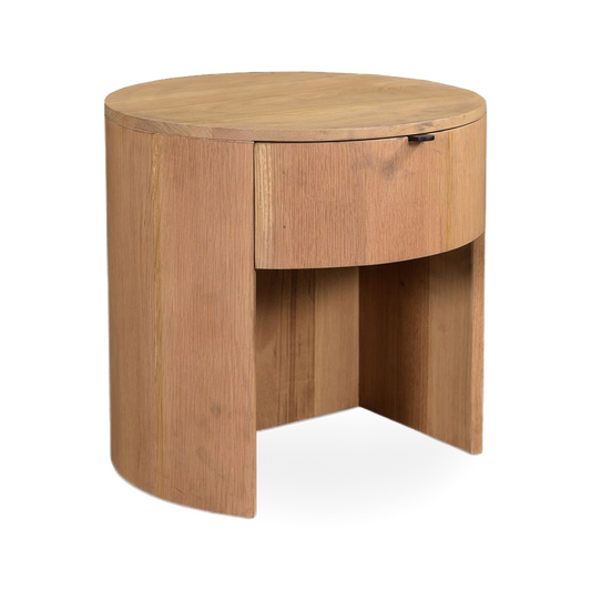 Theo 1-Drawer Nightstand in Natural, three-quarter view