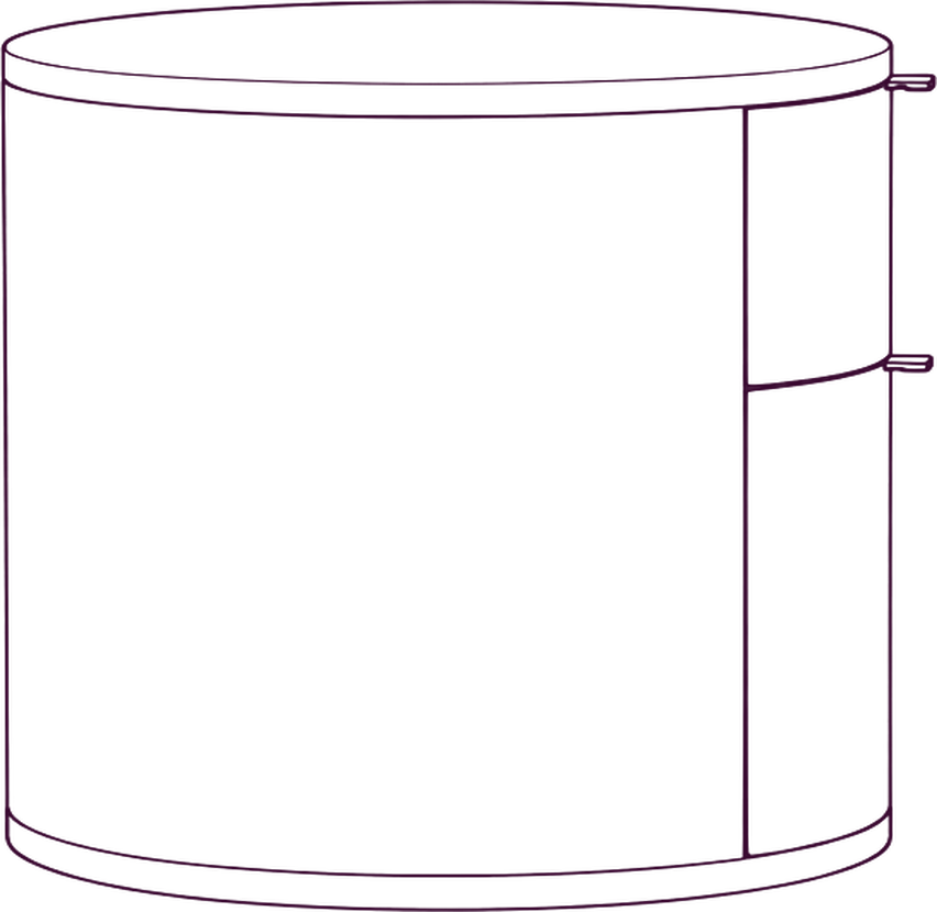 Theo 2-Drawer Nightstand, side elevation line drawing