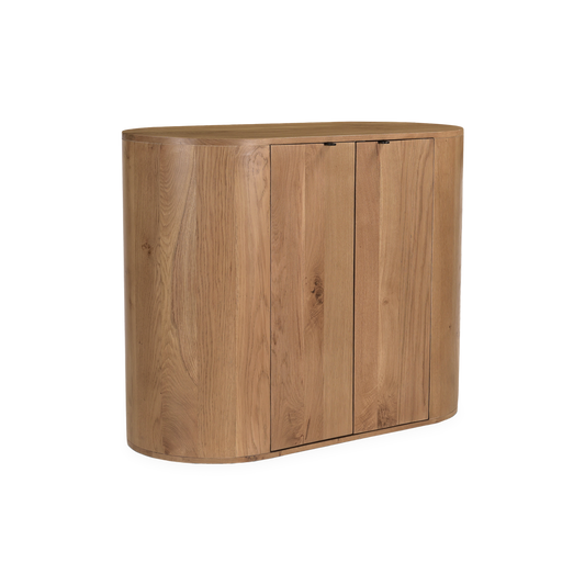 Theo Oak Cabinet, three-quarter view