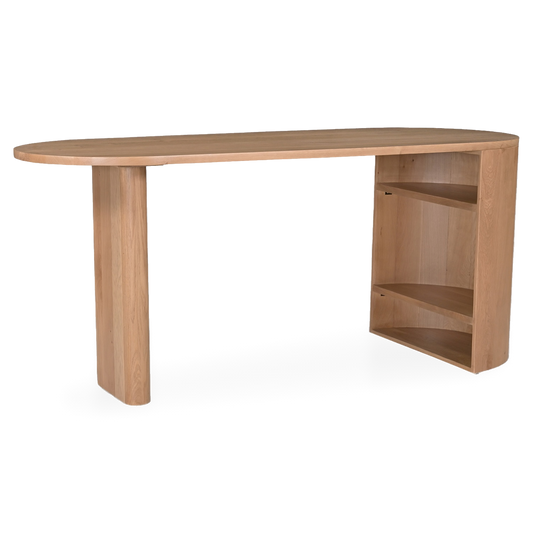 Theo Oak Desk, three-quarter view