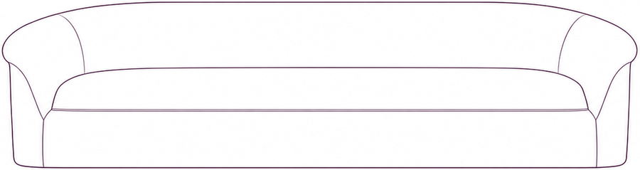 Thora Sofa, front elevation line drawing