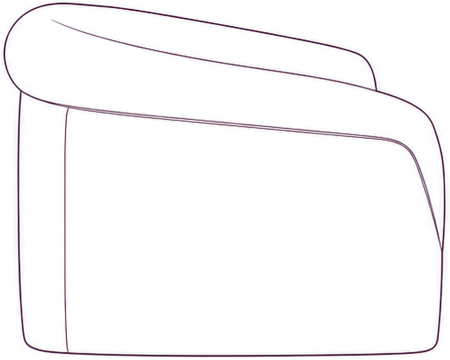 Thora Sofa, side elevation line drawing