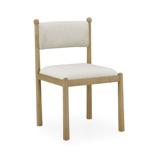 Villetta Dining Chair (Pair) in Gray Stripe, three-quarter view