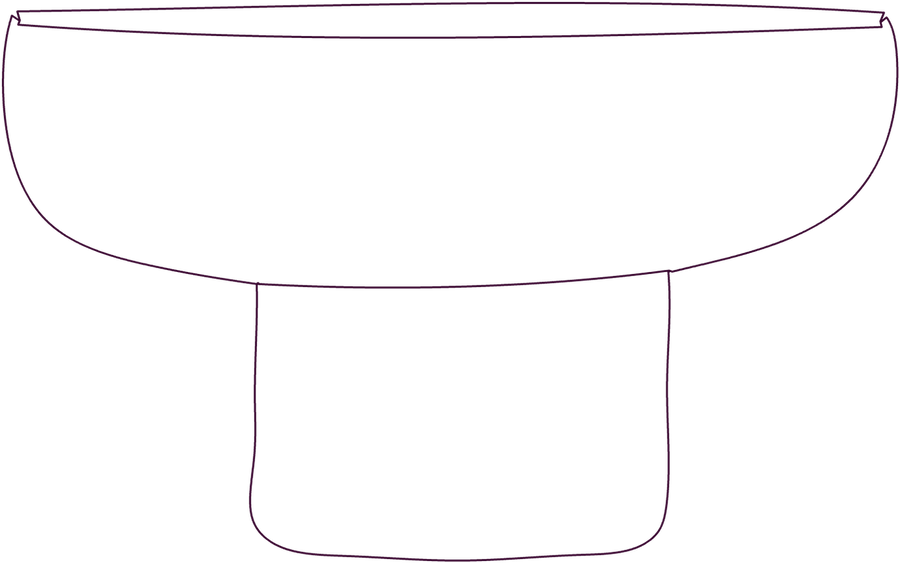 Walter Coffee Table, side elevation line drawing