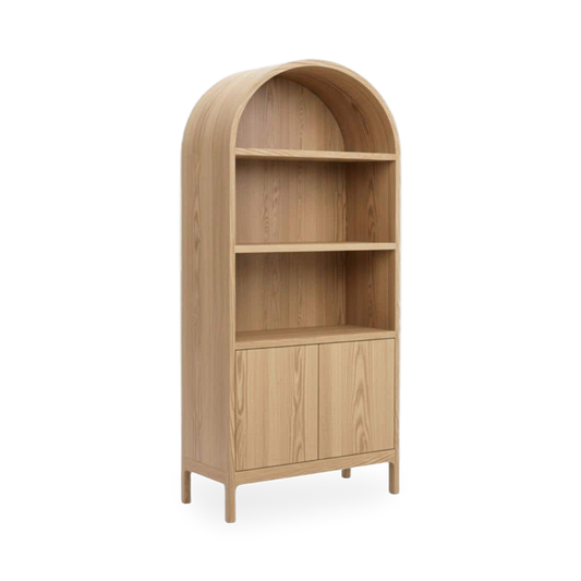 Wilde Display Cabinet in Natural, three-quarter view