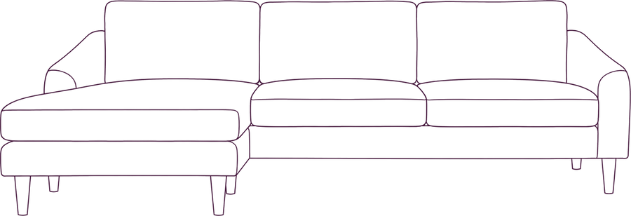 Quinn Sectional, front elevation line drawing