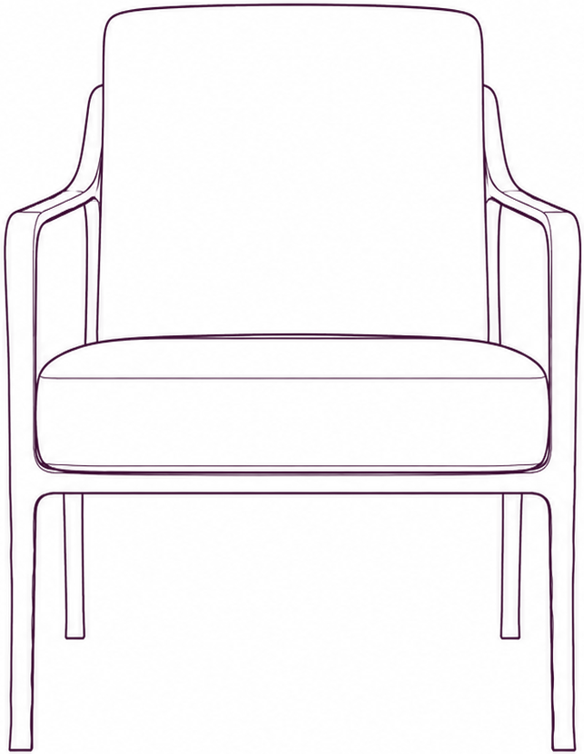 Rowe Beige Accent Chair, front elevation line drawing