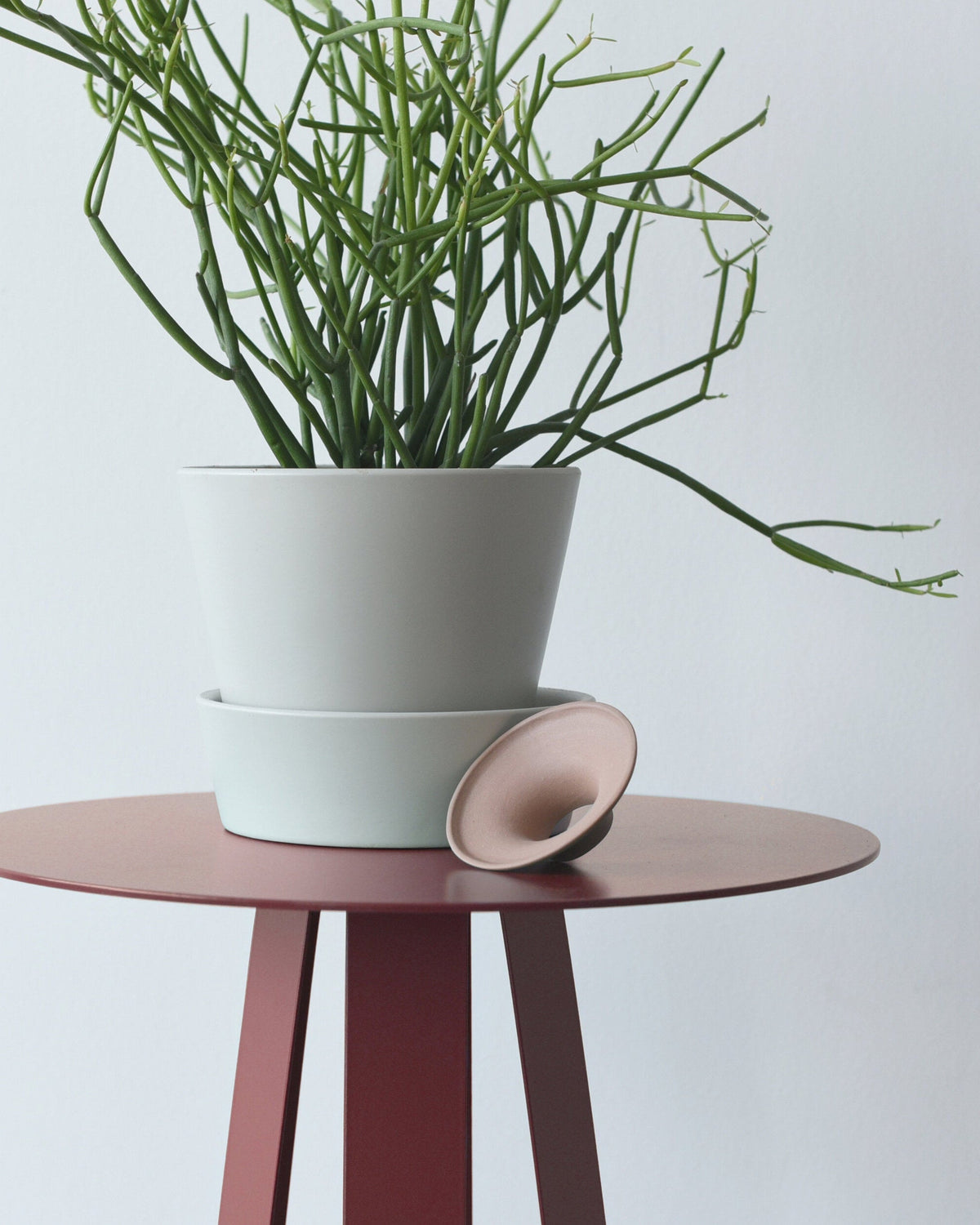 Sixagon Side Table in Ox Blood, close up of the top