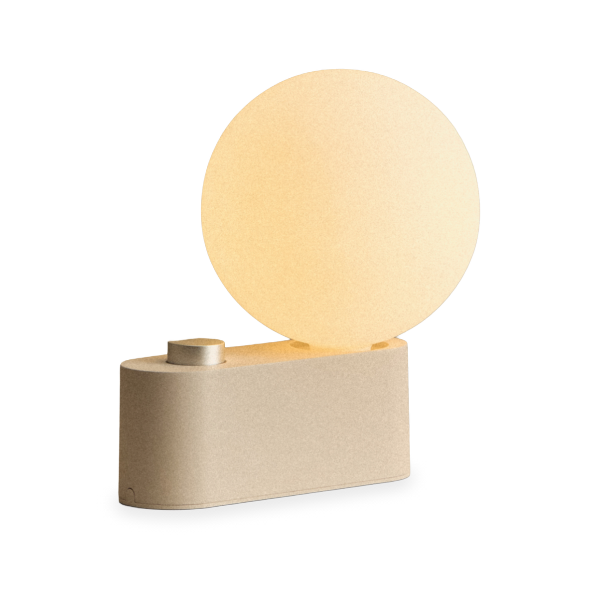 Alumina Lamp in Blossom, lit, front view