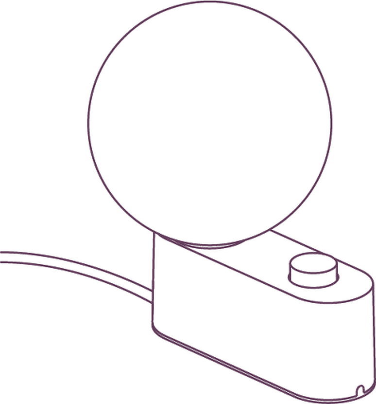 Alumina Multi-Use Lamp, front elevation line drawing